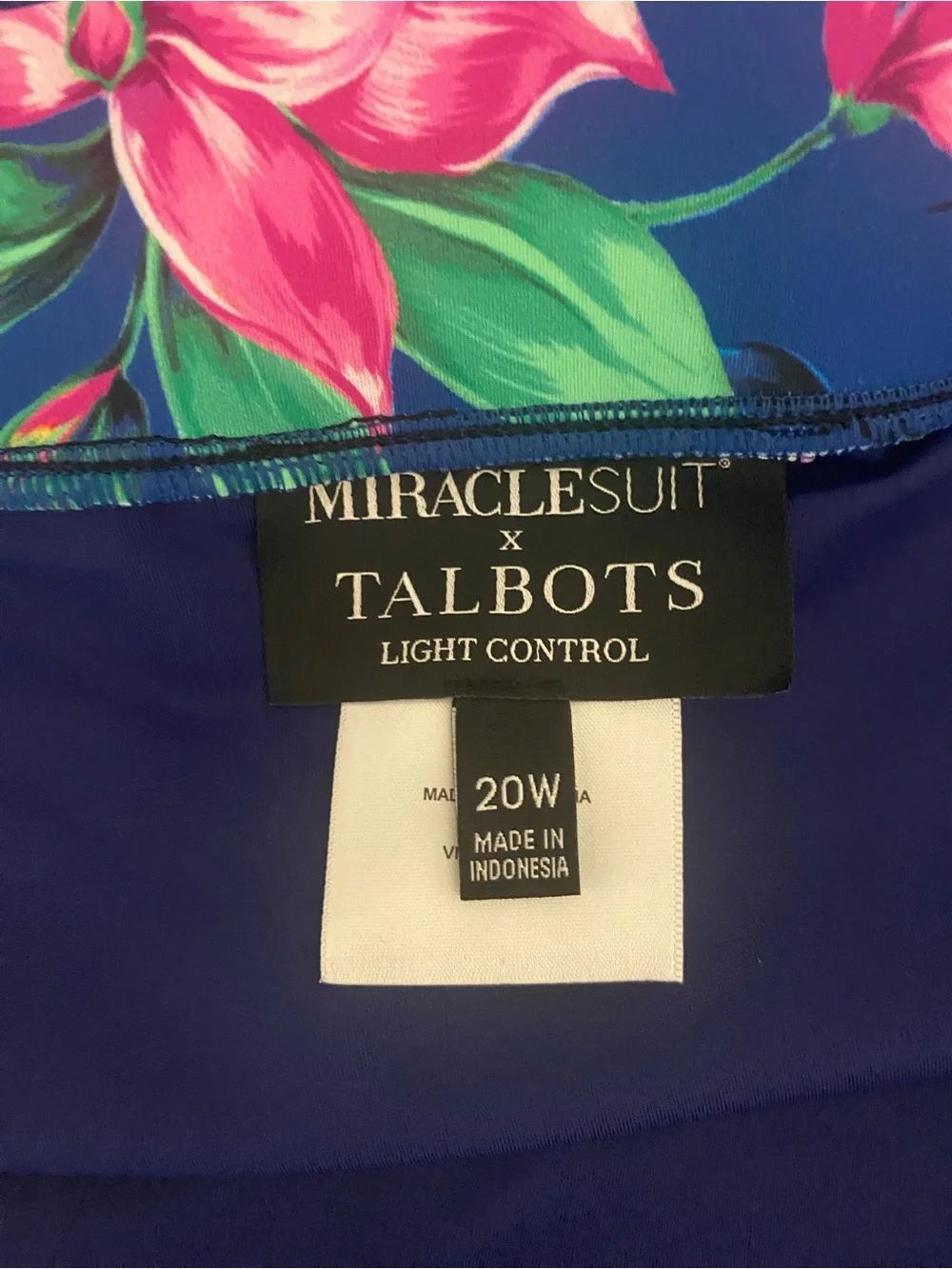 Talbots + Miraclesuit Vented Tropical Floral Beach Swim Skirt Blue Pink 20W